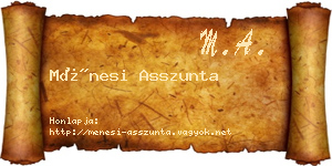Ménesi Asszunta névjegykártya